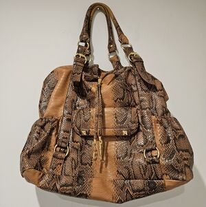 Iman Stylish Brown Snake Print Women's Bag